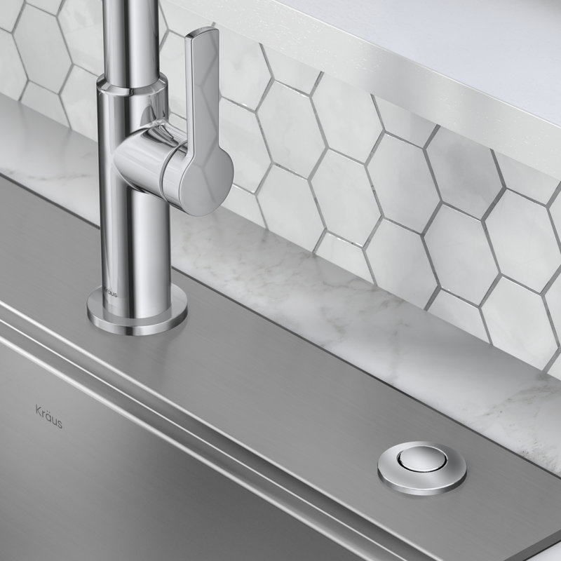 KRAUS Garbage Disposal Air Switch Kit with Push Button, AC Adapter